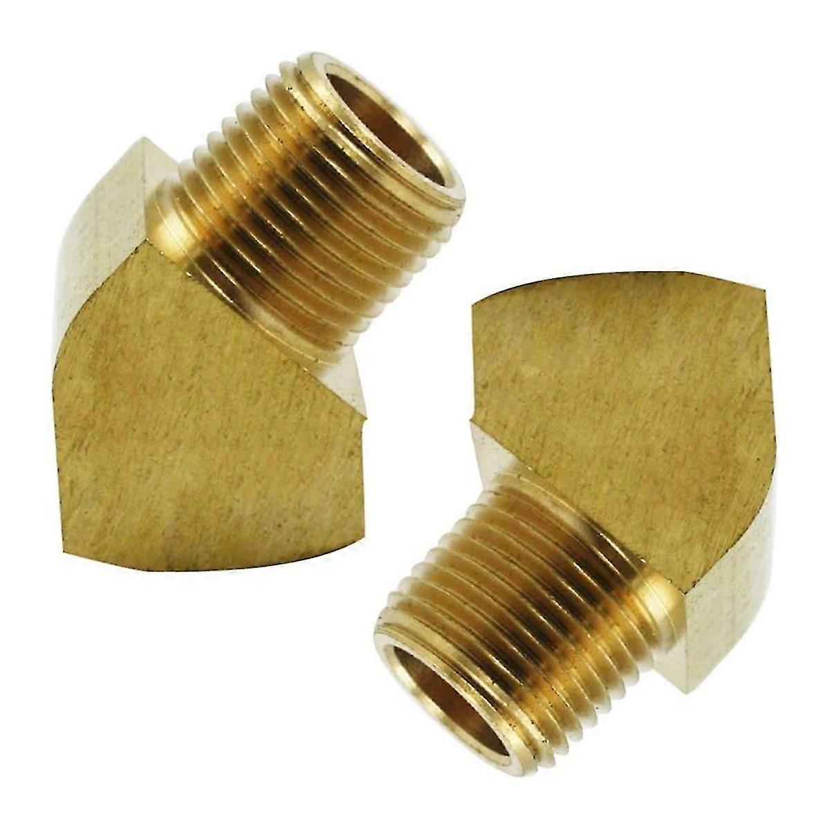 45 Degree Street Elbow 1/8 Inch NPT Male X 1/8 Inch NPT Female Brass Pipe Fitting Pack of 2