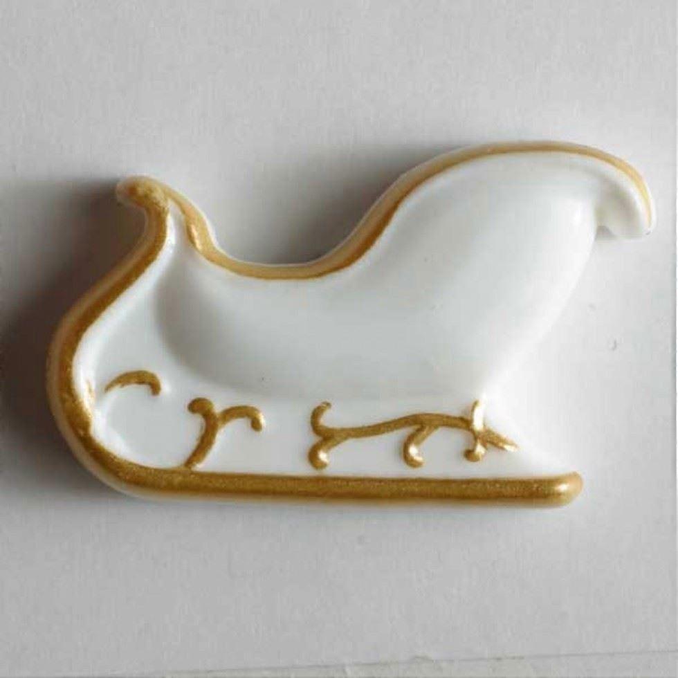 Dill Christmas Buttons  White - per pack of 12