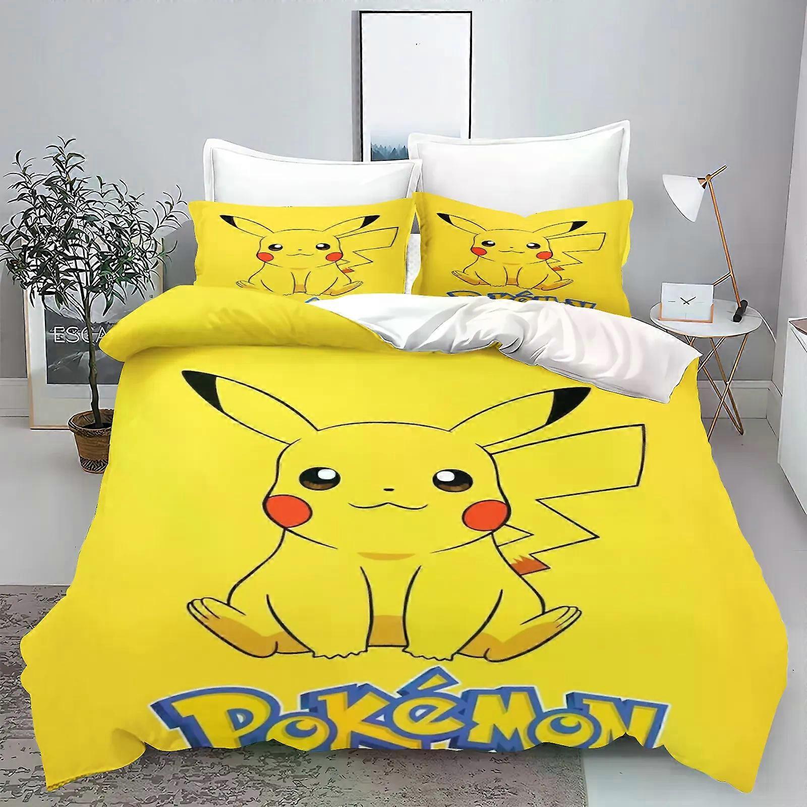 TE2989 Pika-chu Duvet Cover Set Universal, Suitable For Children And Adults Bedding Comforter Sets King Size Double