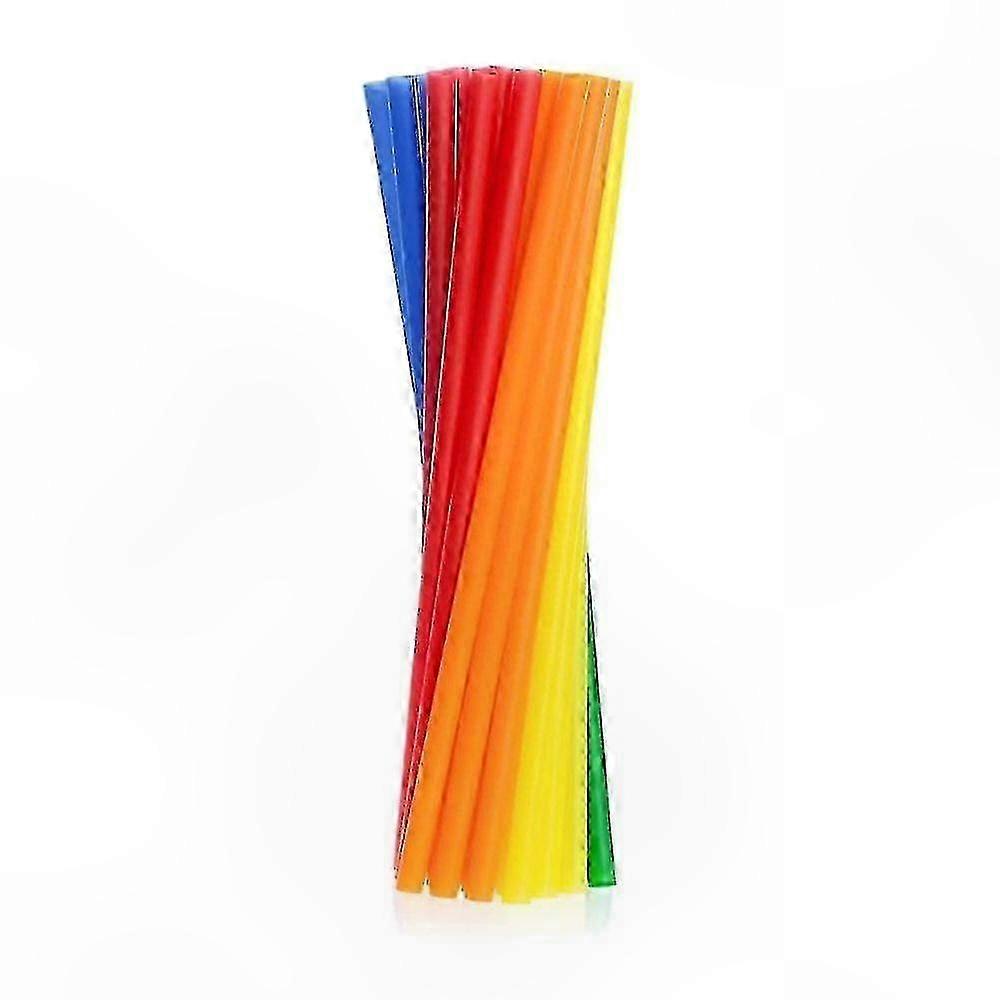 Multicolor Reusable Plastic Straws, 24cm, 100 Pieces for Cold Beverages