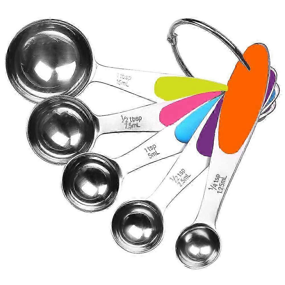 5-Piece Stackable Stainless Steel Measuring Spoon Set - Compact Design for Cooking & Baking 2025