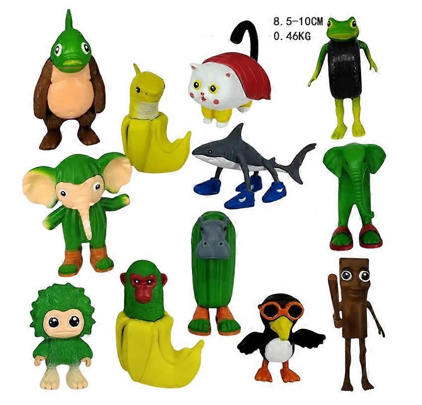 12 pc Tralalero Tralala Action Figures Tungtung Sahur Brainrot Cartoon Classic Toys