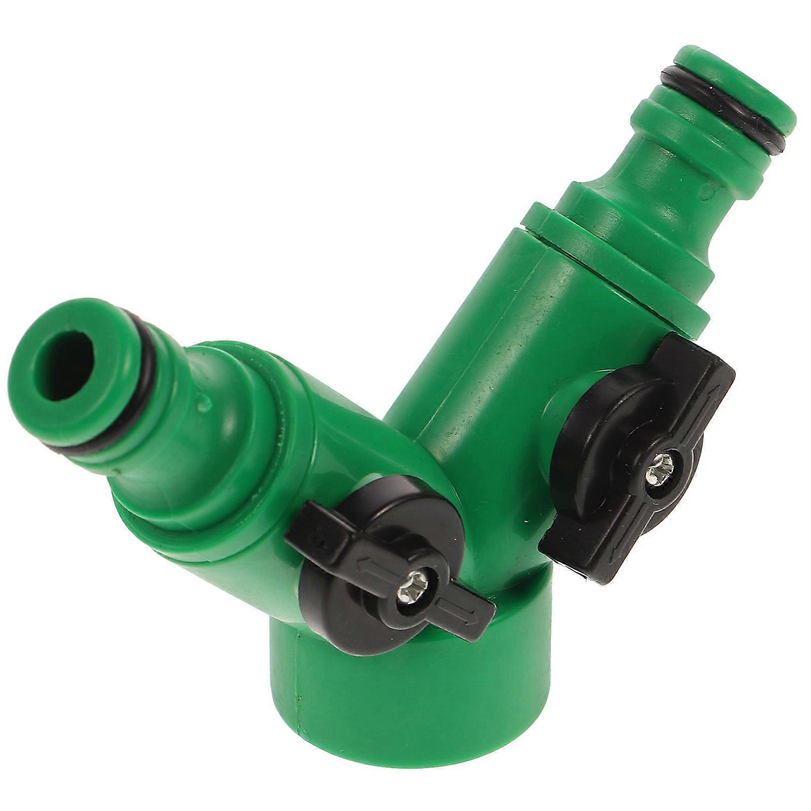 Garden Tap Connector 2-Way Hose Pipe Splitter with Shut Off Valve