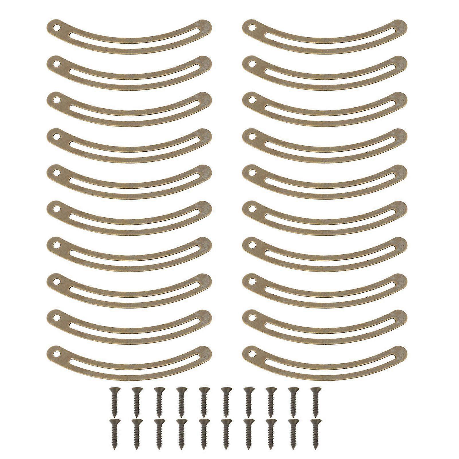 20 Set Lid Support Hinge Metal Retro Lid Stay Hinge with Screw for Cabinet Box Furniture Bronze Color