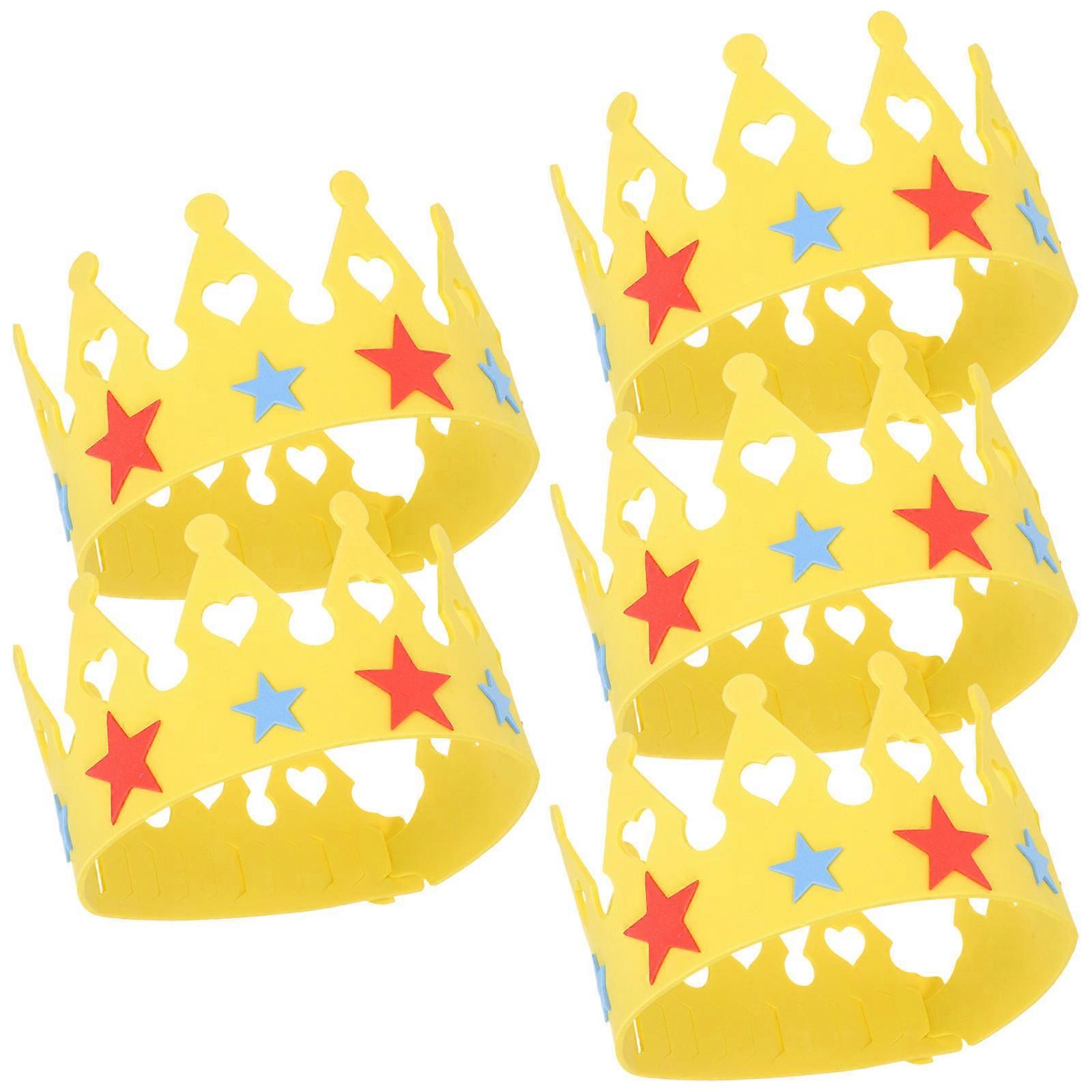 DIY Birthday Crown Kids Crown Kit for Decoration 5Sets Yellow Eva Material