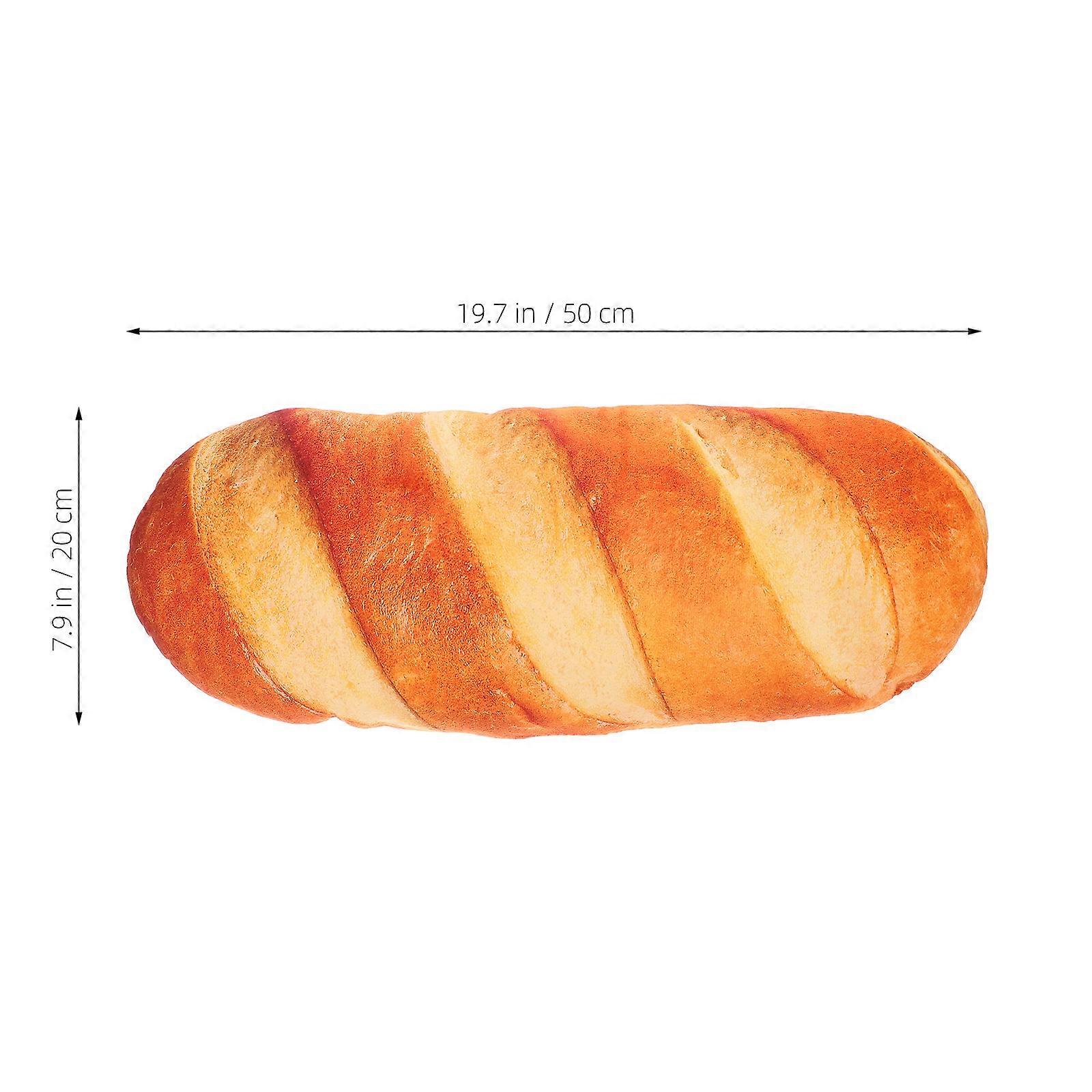 Home Decor Simulation Bread Plush Pillow Baguette Shape Orange Plush Cotton Back Support 1Pcs