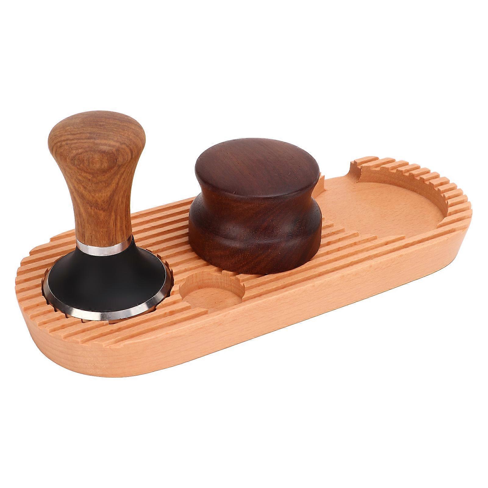 Kaffee Stopfset 53mm Holzgriff Edelstahl Kit