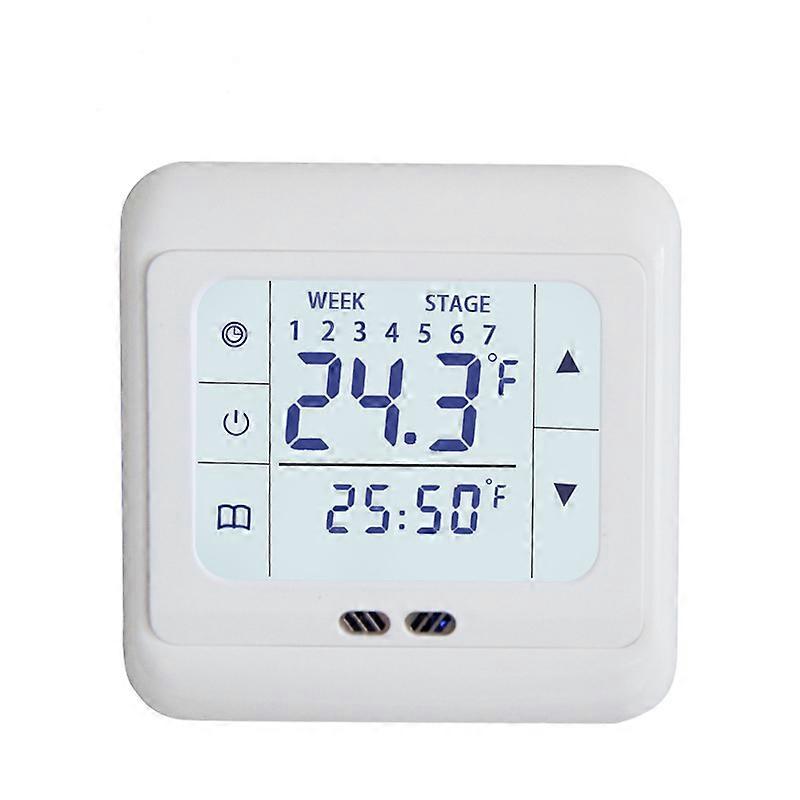 Built-in Touch Screen Temperature Controller Large LCD Touch Screen Digital Thermostat White AC 220V