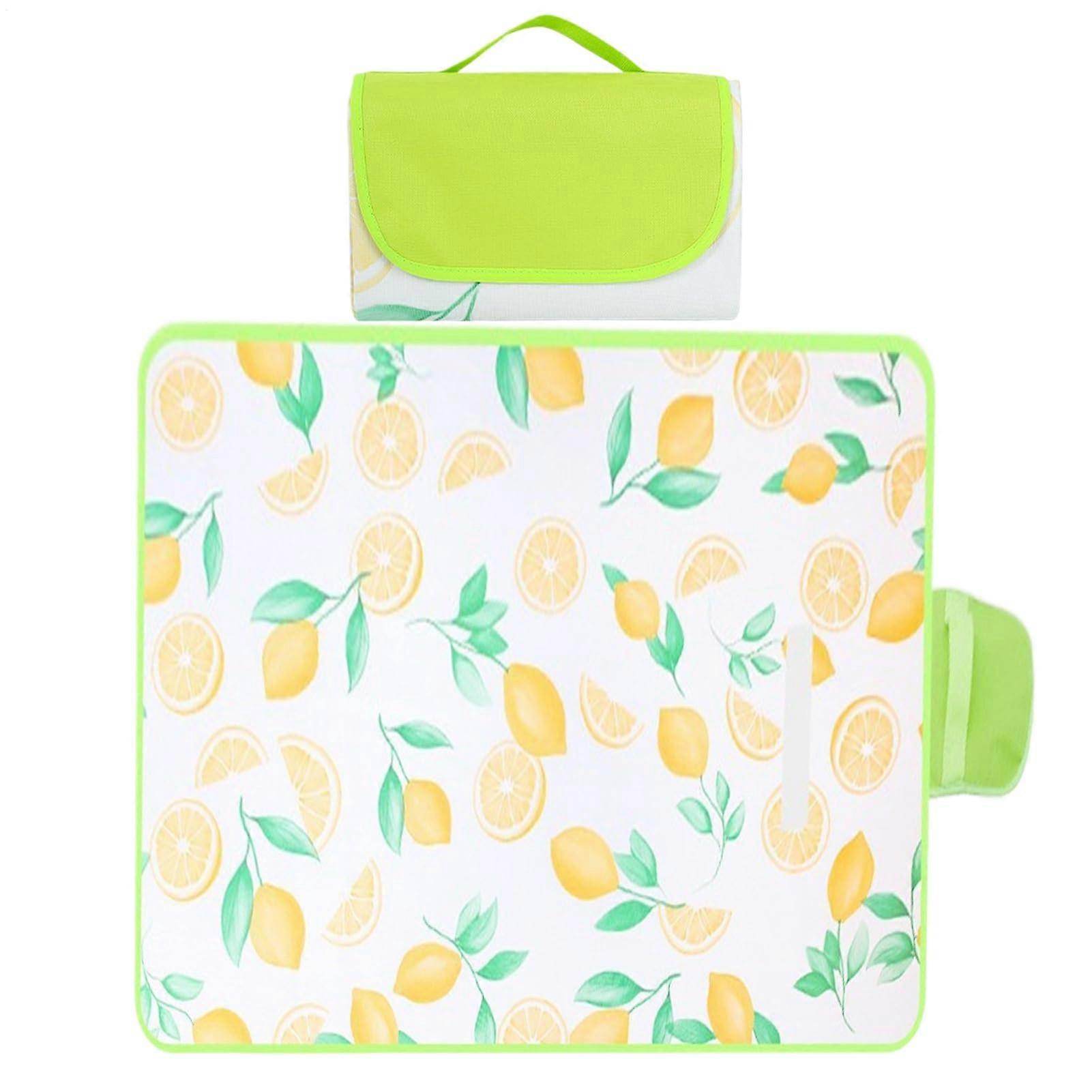 Beach Picnic Blanket Portable With Carry Strap Sandproof Waterproof Non Slip Mat Handle 78x78 Inch