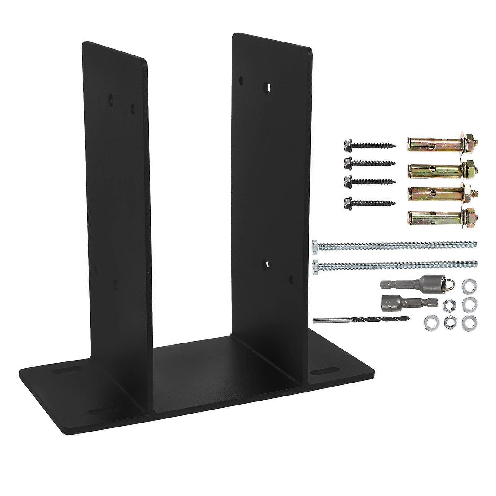 Post Base Iron Bracket for Concrete Support 2Pcs with Screws for Fence