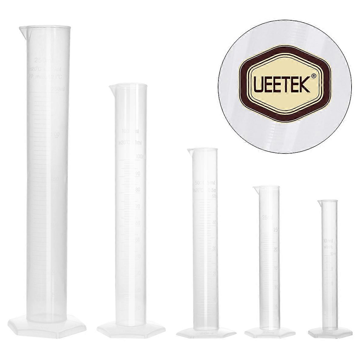 Measuring Cylinder Plastic Graduated Cylinder for Lab Use 2Pcs Set