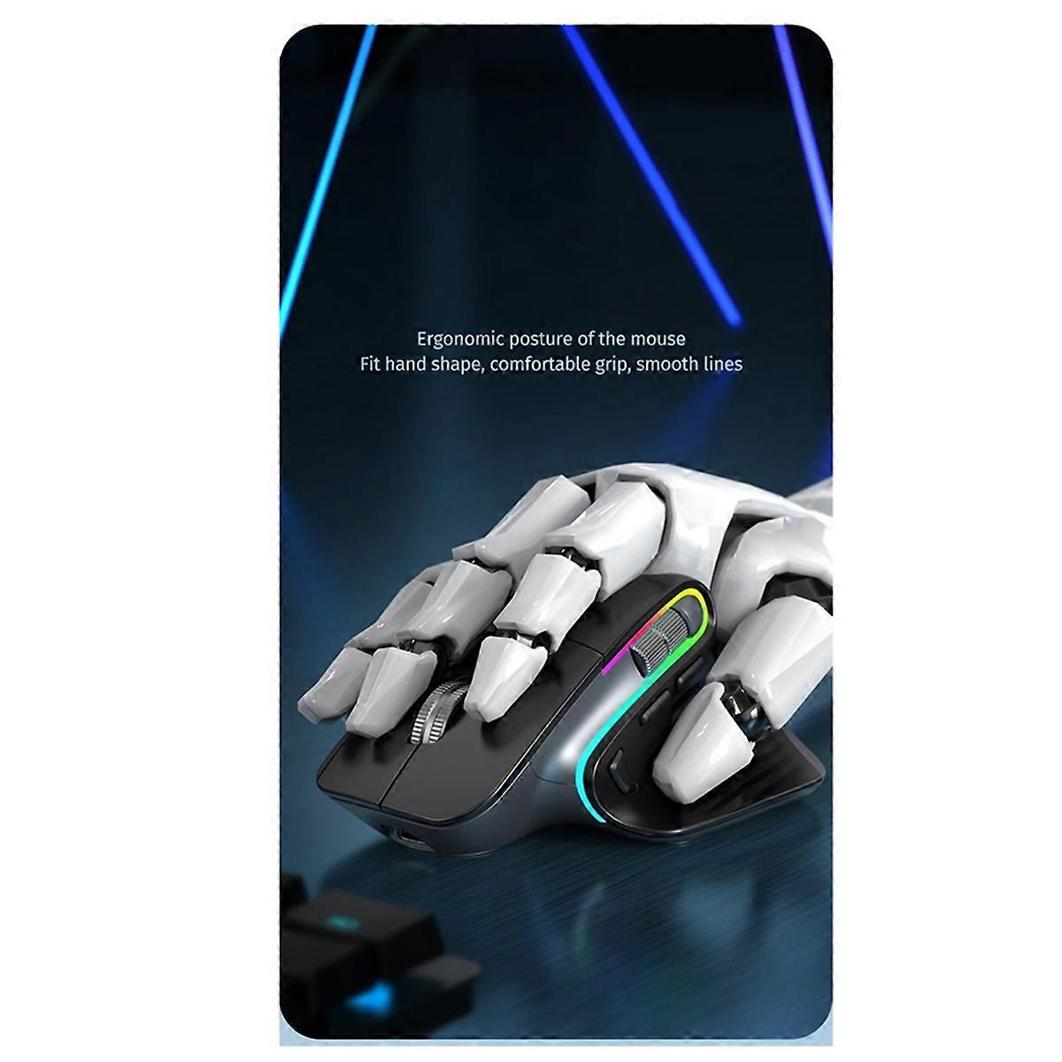 Wireless Mouse Bluetooth 5.0 Mouse 2.4G Wireless Optical Mouse Gray