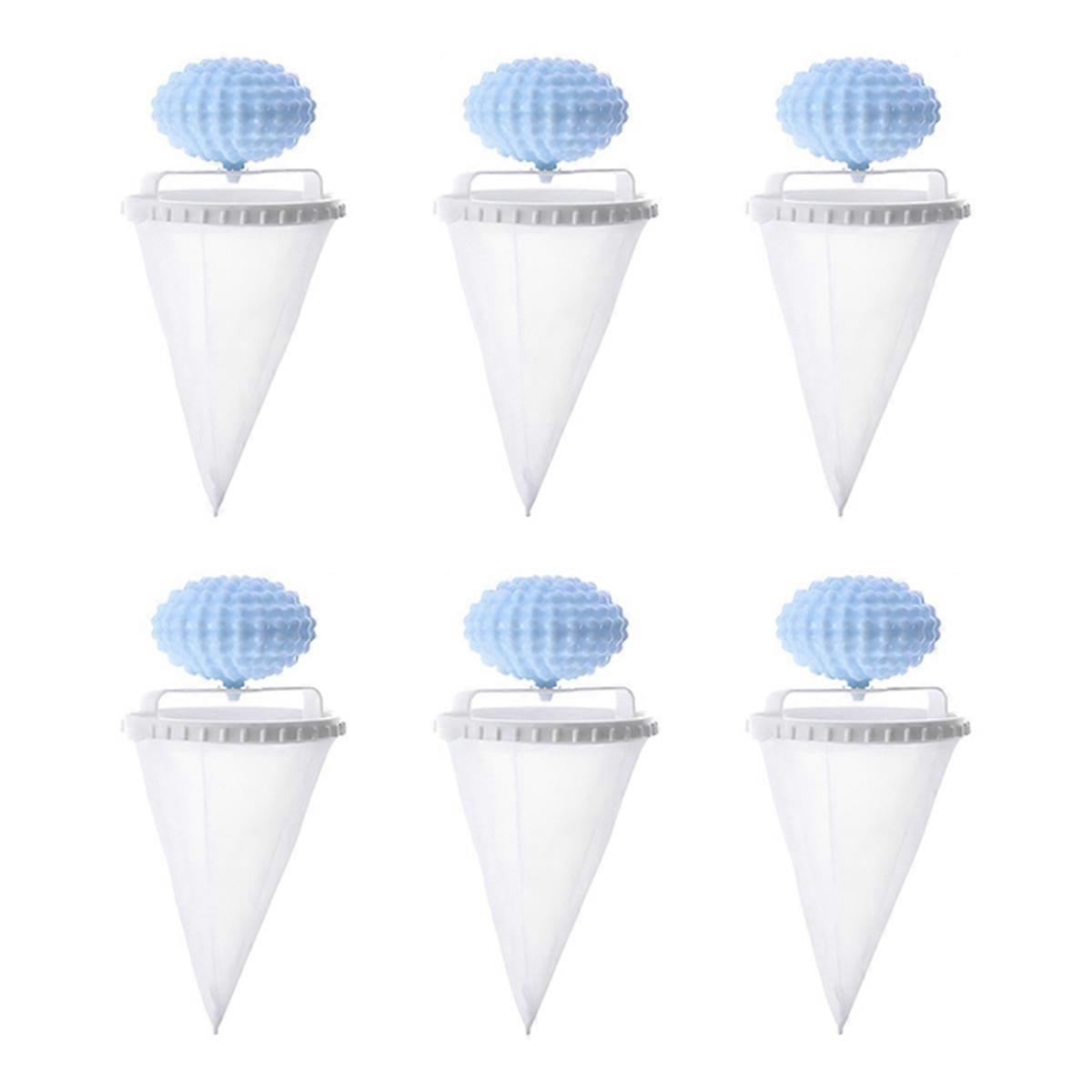 6Pack Floating Hair Filtering Mesh Removal,Hair Remover for Laundry A