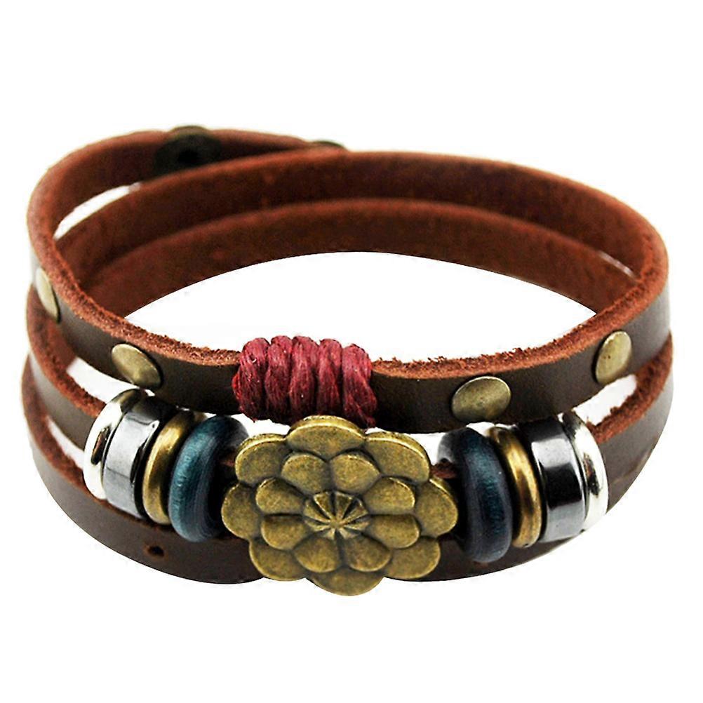Vintage Bangle Bracelet for Men 3Pcs Snap Button Lotus Flower
