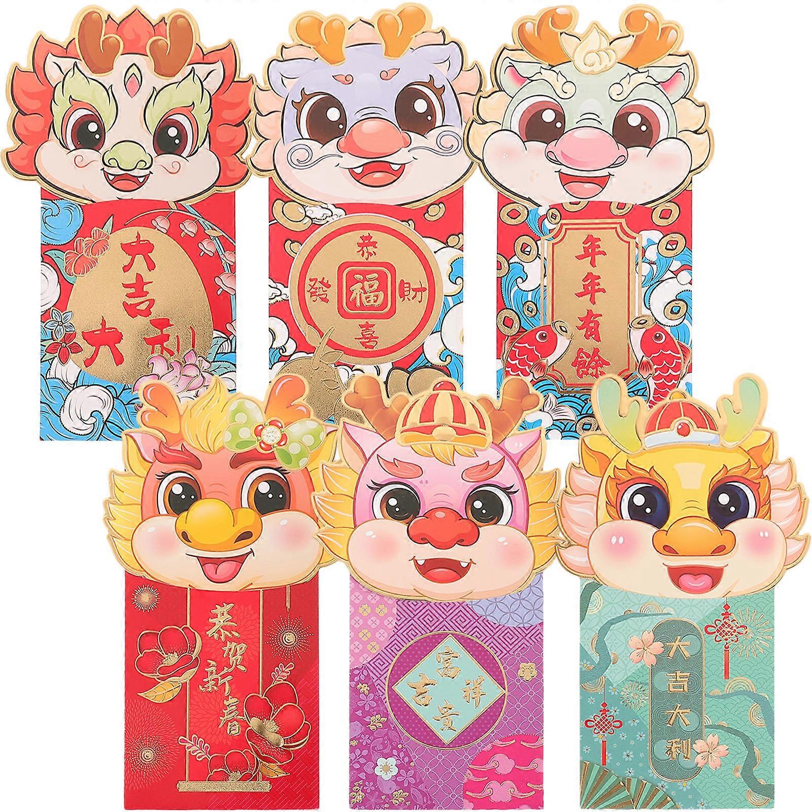 Lucky Hong Bao 72 Pcs Festive Design Money Present Envelopes For Spring Festival Gift Giving Rectangular Shape