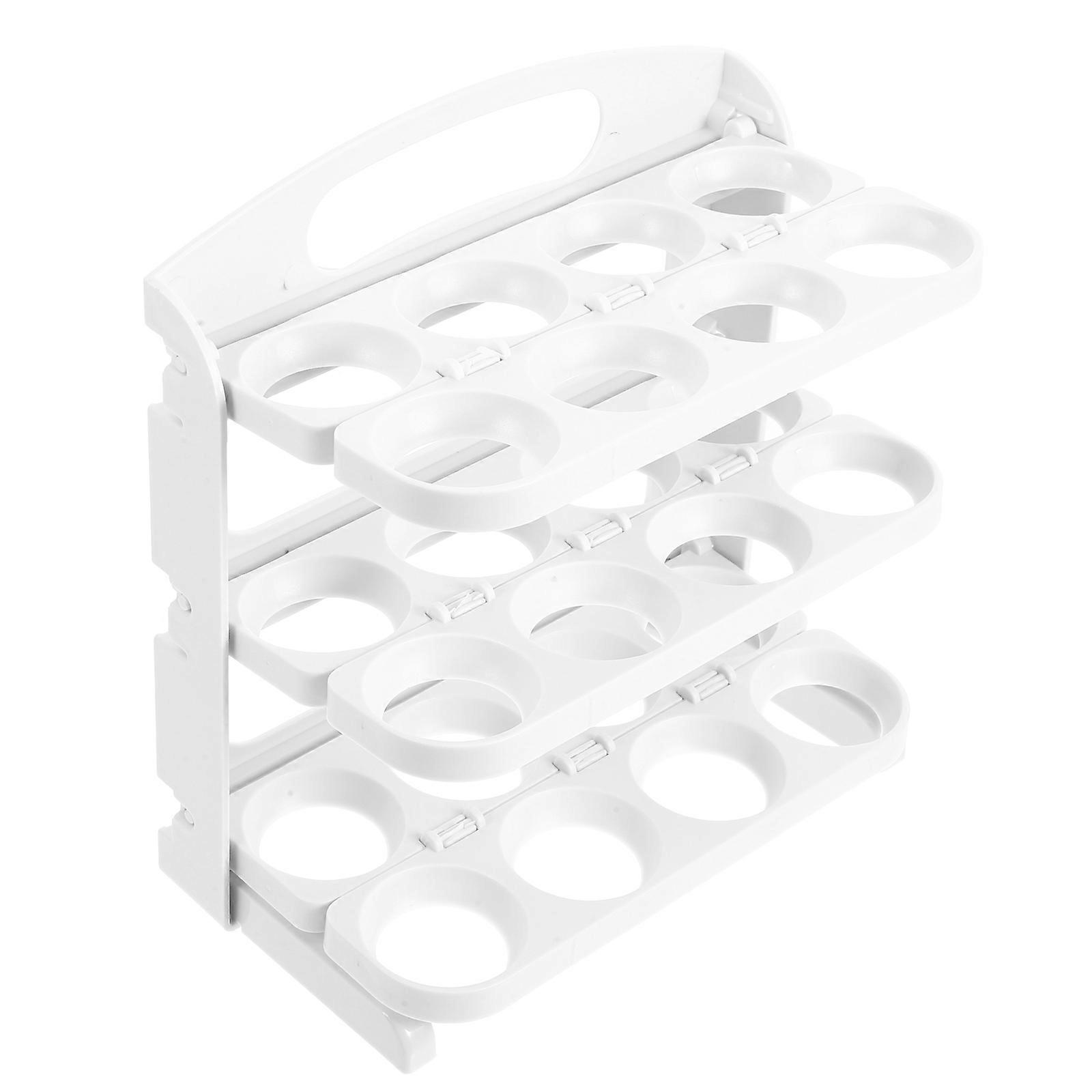 Multi Layer Egg Storage Container 2Pcs Foldable Egg Holder For Refrigerator Door With Refrigerator Organization Function In Rectangular Shape