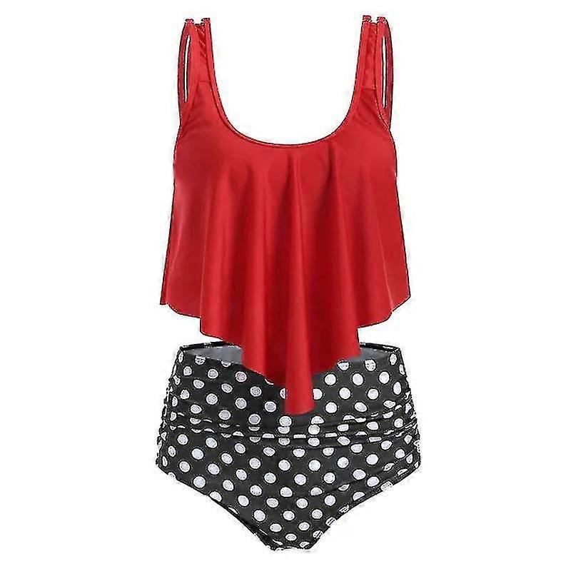 Femmes Ruffle Tankini Bikini Set Taille Haute Maillot de Bain Maillot de Bain Maillot de Bain Maillot de Bain