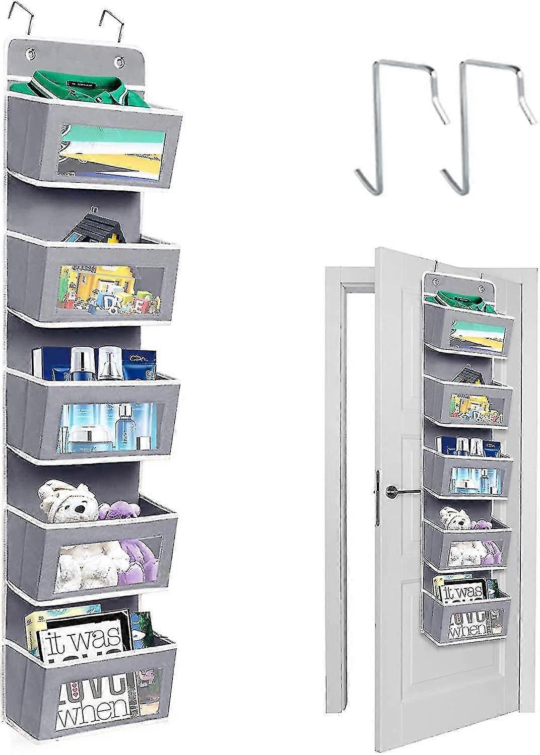 منظم خزانة ملابس معلق ، تخزين باب معلق مع 5 حجرة ، تخزين حائط للحمام ، خزانة ملابس ، خزانة ملابس ، غرفة طفل ، رمادي