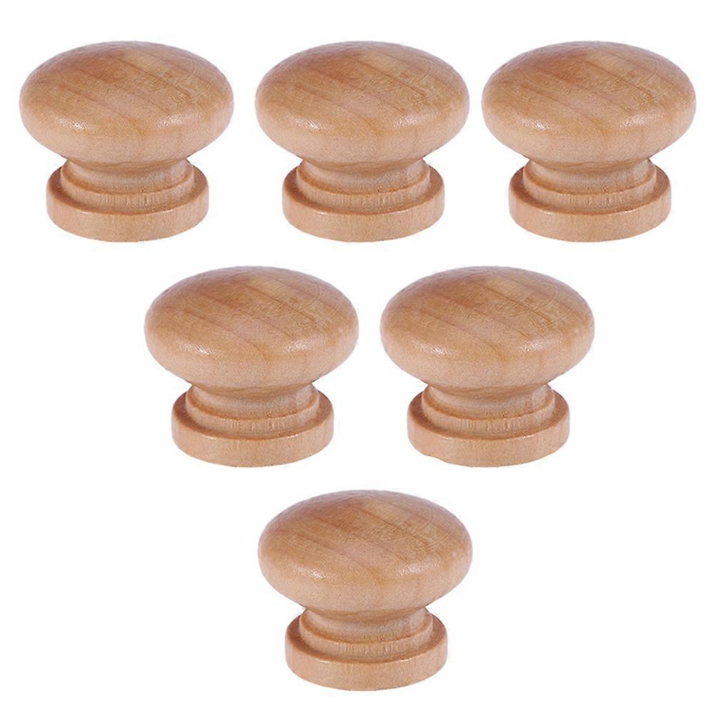 Khaki Wood Cabinet Knob Mushroom Shape for 4 Pieces Drawer Pulls