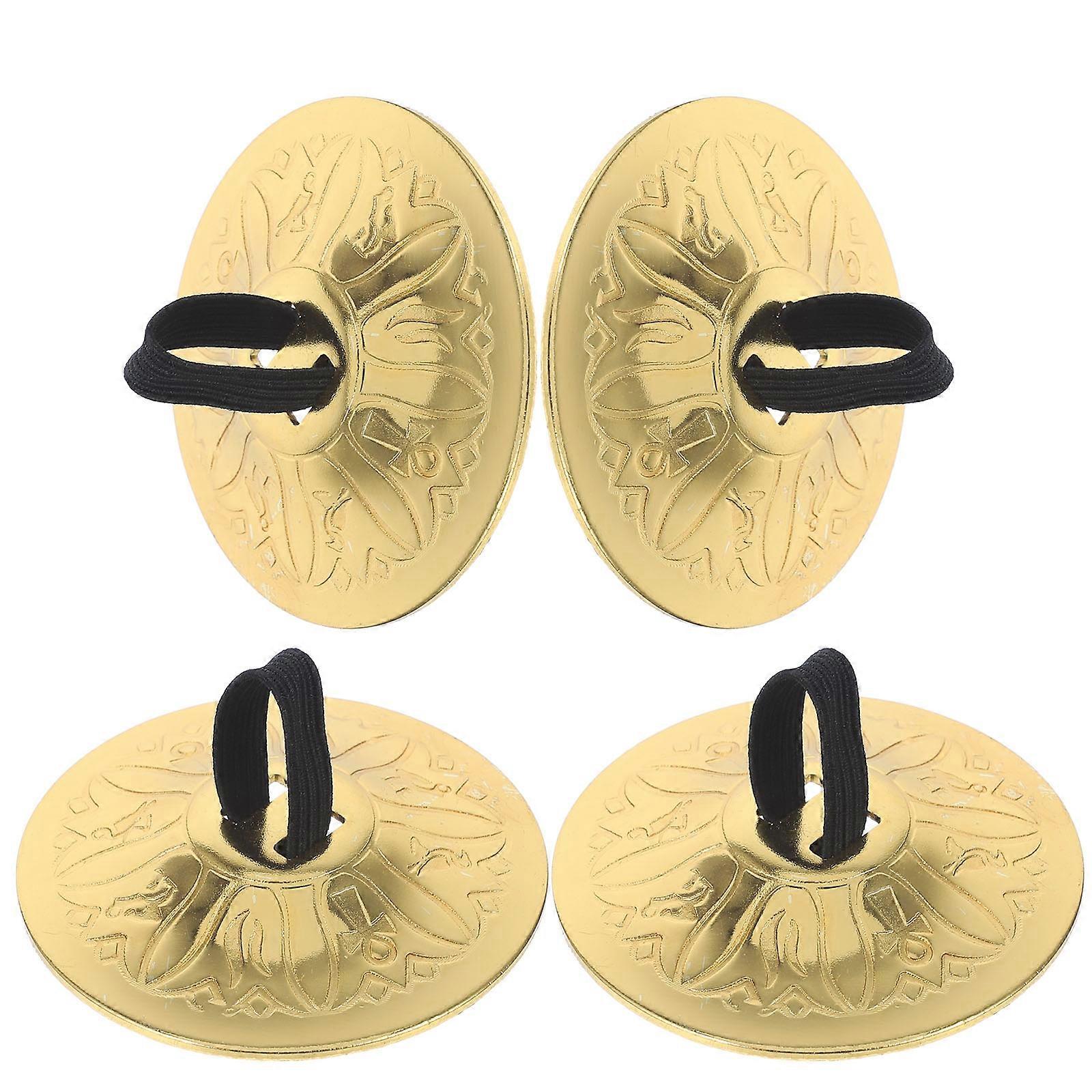 Finger Cymbals Belly Dancing Performance Children Round Copper 2Pairs