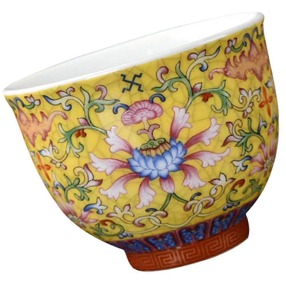 Household Ceramic Tea Cup Chinese Style Teaware for Gift 4Pcs