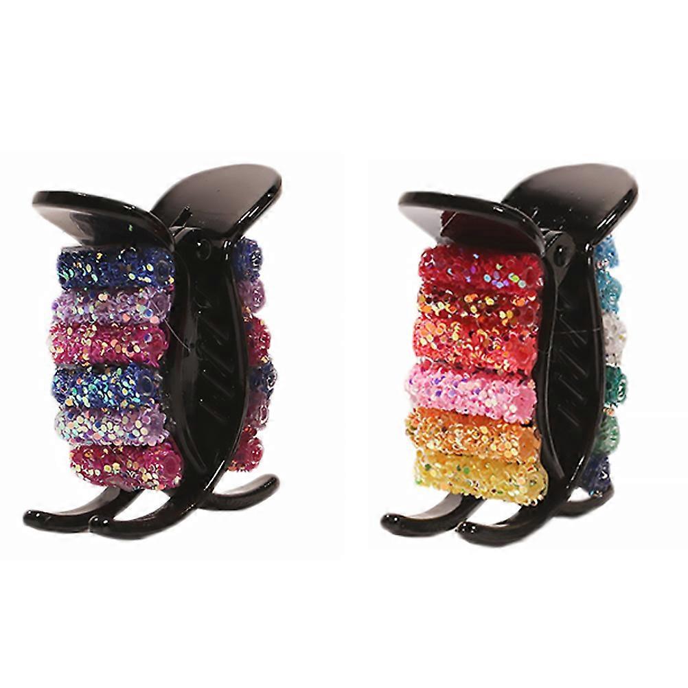 Hair Claws Rhinestone Updo Tool for Decoration 6Pcs Assorted