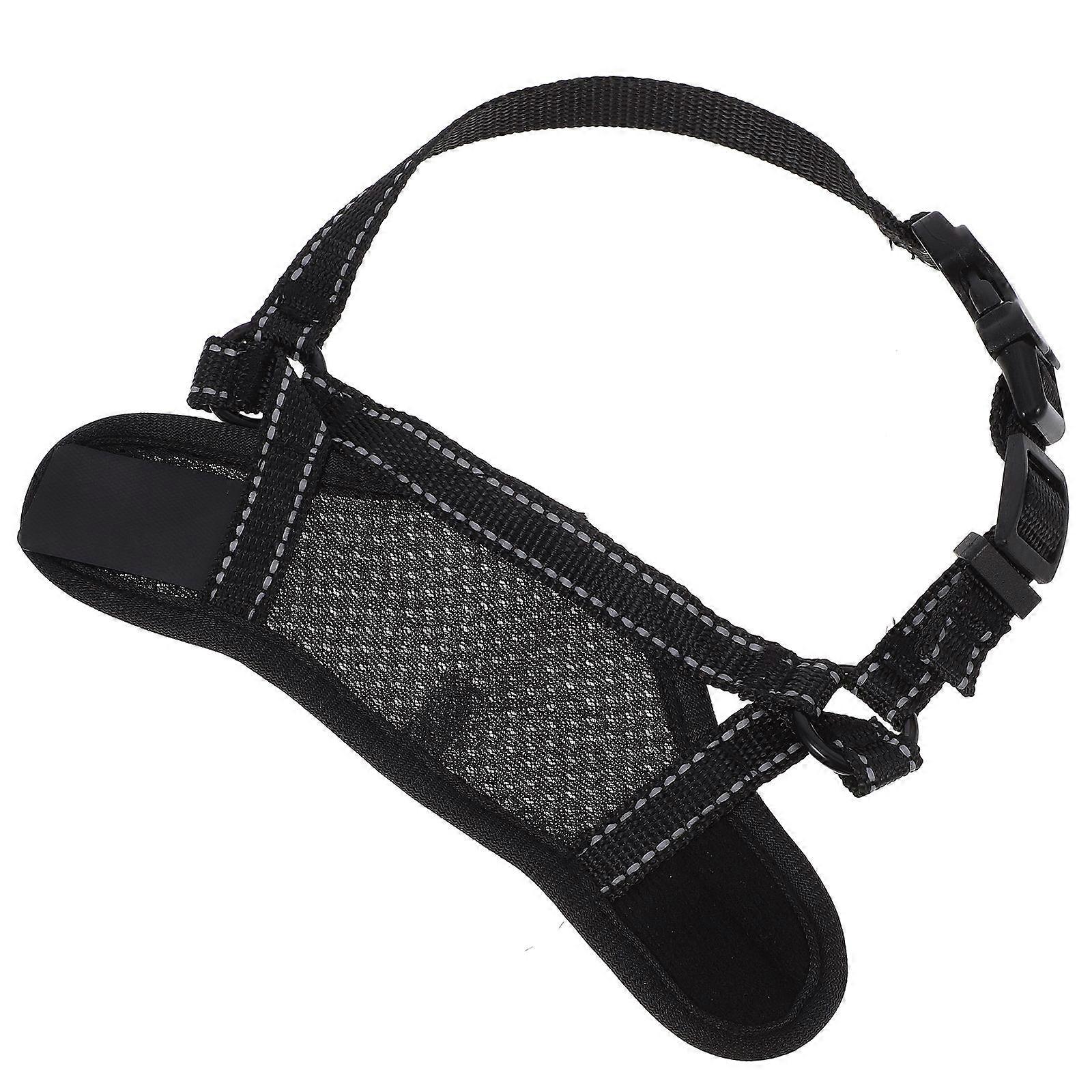 Walking Dog Muzzle Black Polyester Anti-Barking Function 3Pcs Kit