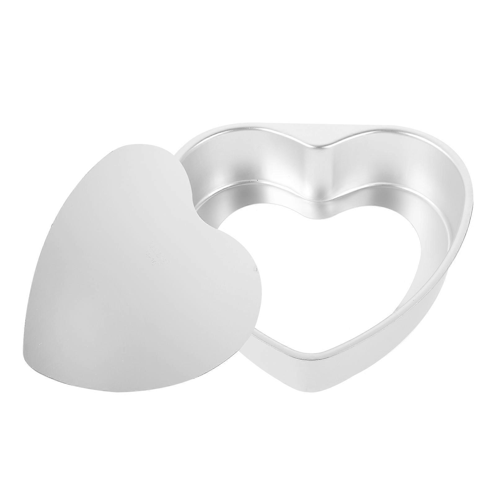 Heart Shape Cake Mold for DIY Baking 2Pcs Silver Mold