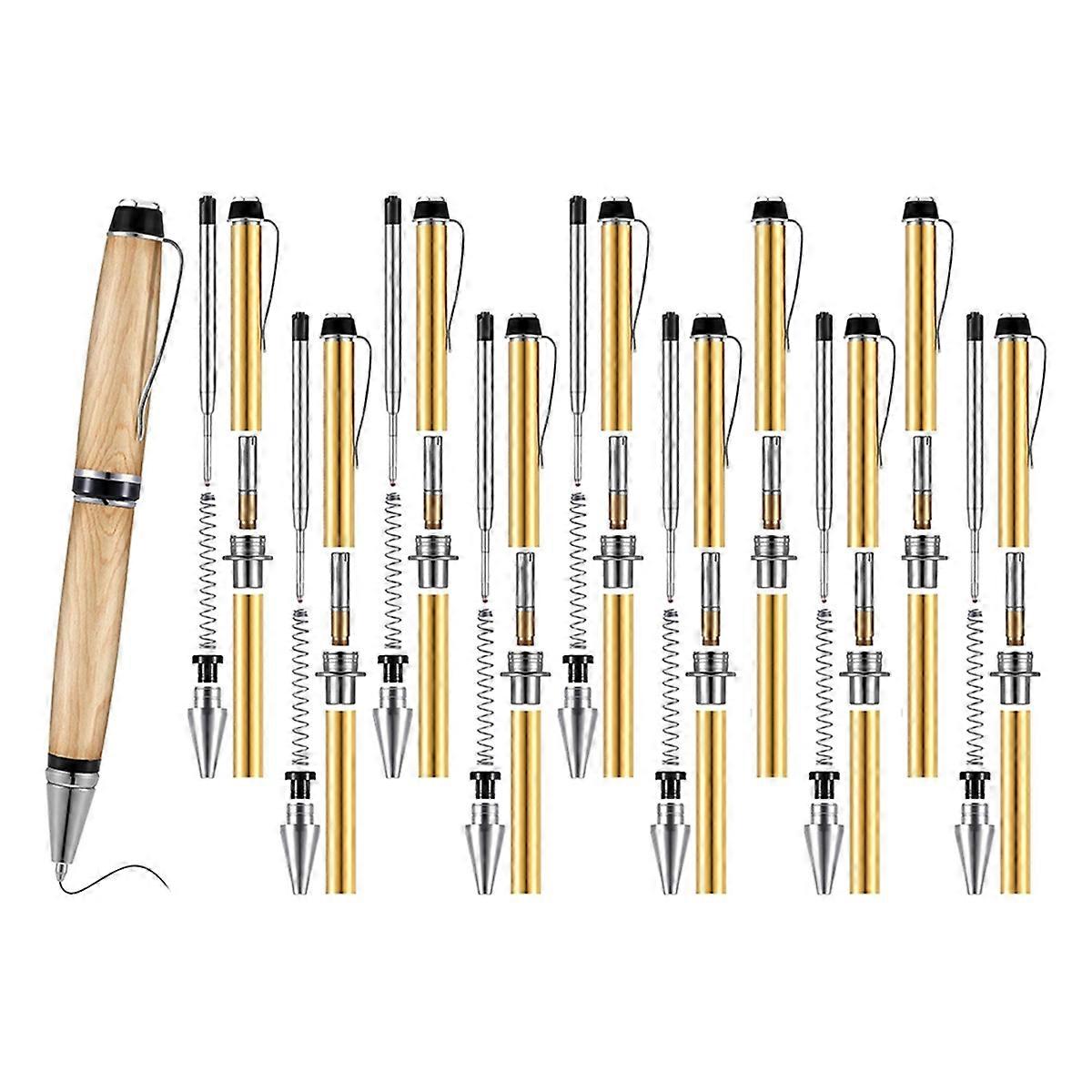 10 Pieces Wood Turning Pen Set with Refills Rotating Pen Kit for Wood Turning Bulk Lathe Turning Su
