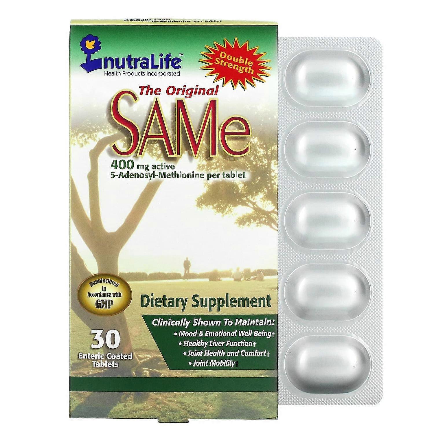 NutraLife, SAMe (Disulfate Tosylate), 400 mg, 30 Enteric Coated Tablets