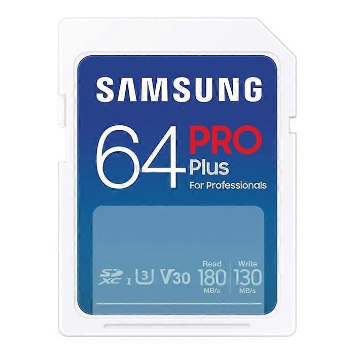 SD Memory Card - Samsung - PRO Plus - 64 GB - UHS-I U3 - 180 MB/s Read - 130 MB/s Write