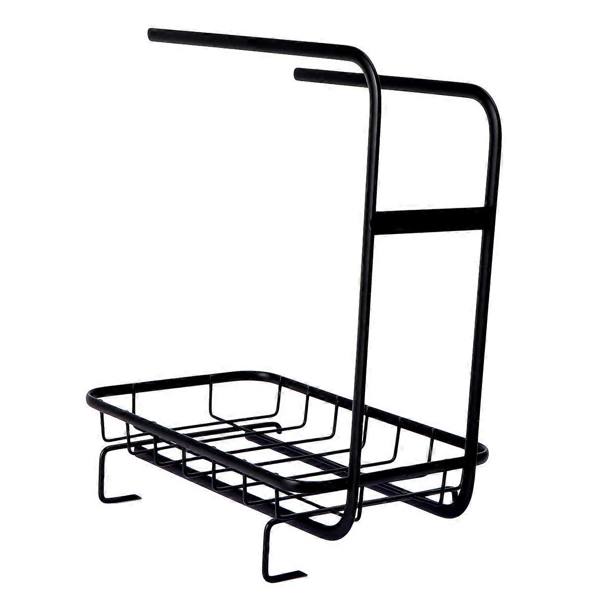 Bathroom Towel Rack Sink Shelf for Storage 1Pcs Black Storage Rack
