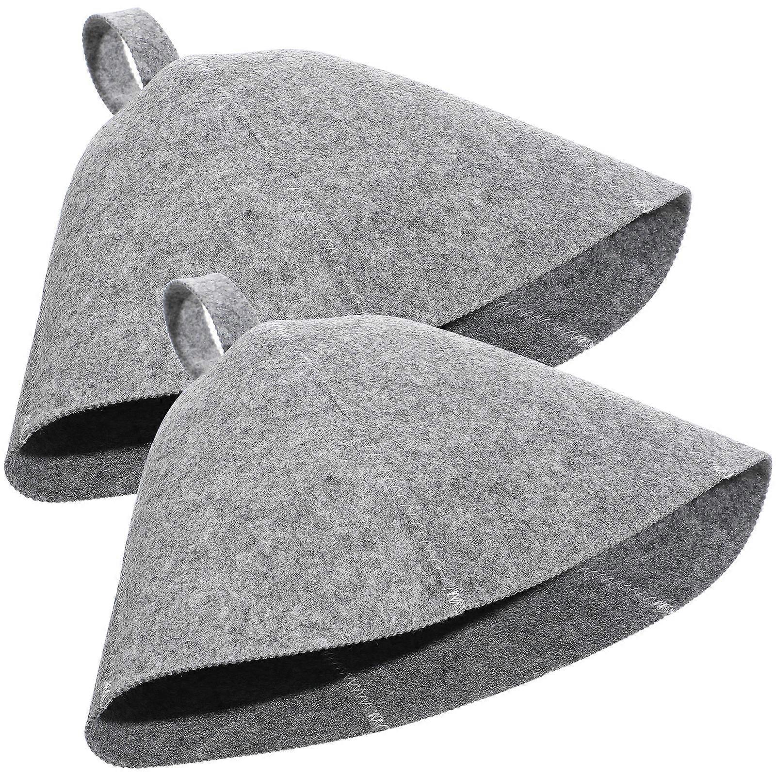 Sauna Cap Felt Sauna Hat for Bathing 8Pcs Comfortable Grey Felt Material