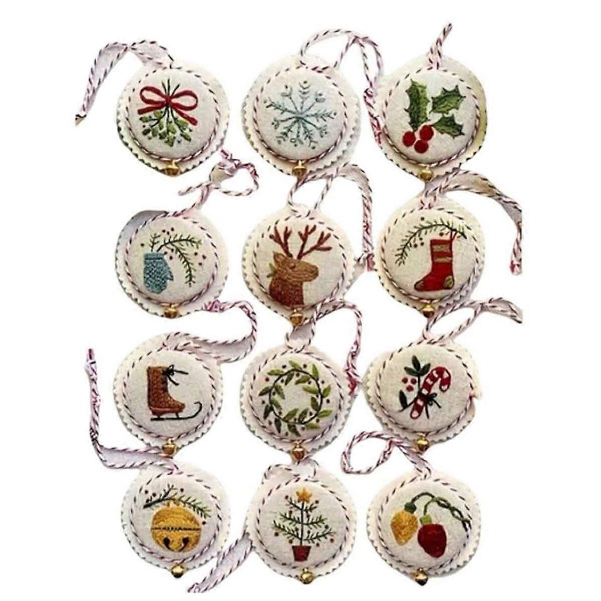 Jolly and Bright Hand Embroidery Ornaments Kit
