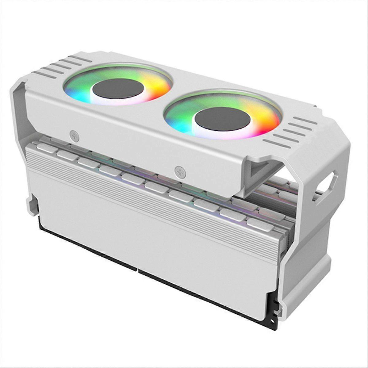 PC Case RAM Memory Module ARGB Cooler DDR3 to DDR5 5V 3Pin PWM 4Pin Light Sync 120mm Dual Fans Cooling Radiator White