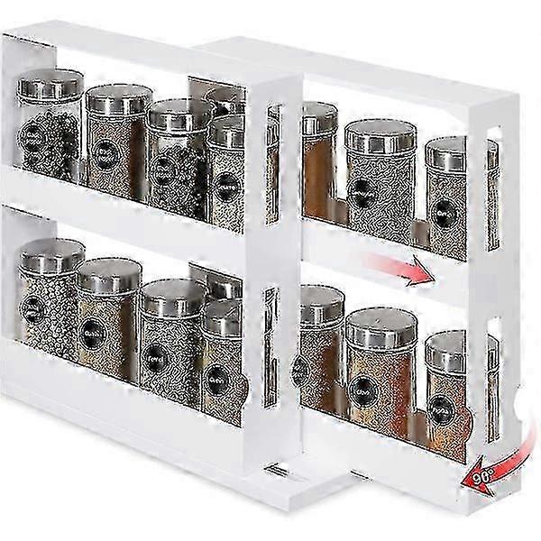 Spice rack in narrow and extendable in the kitchen cupboard