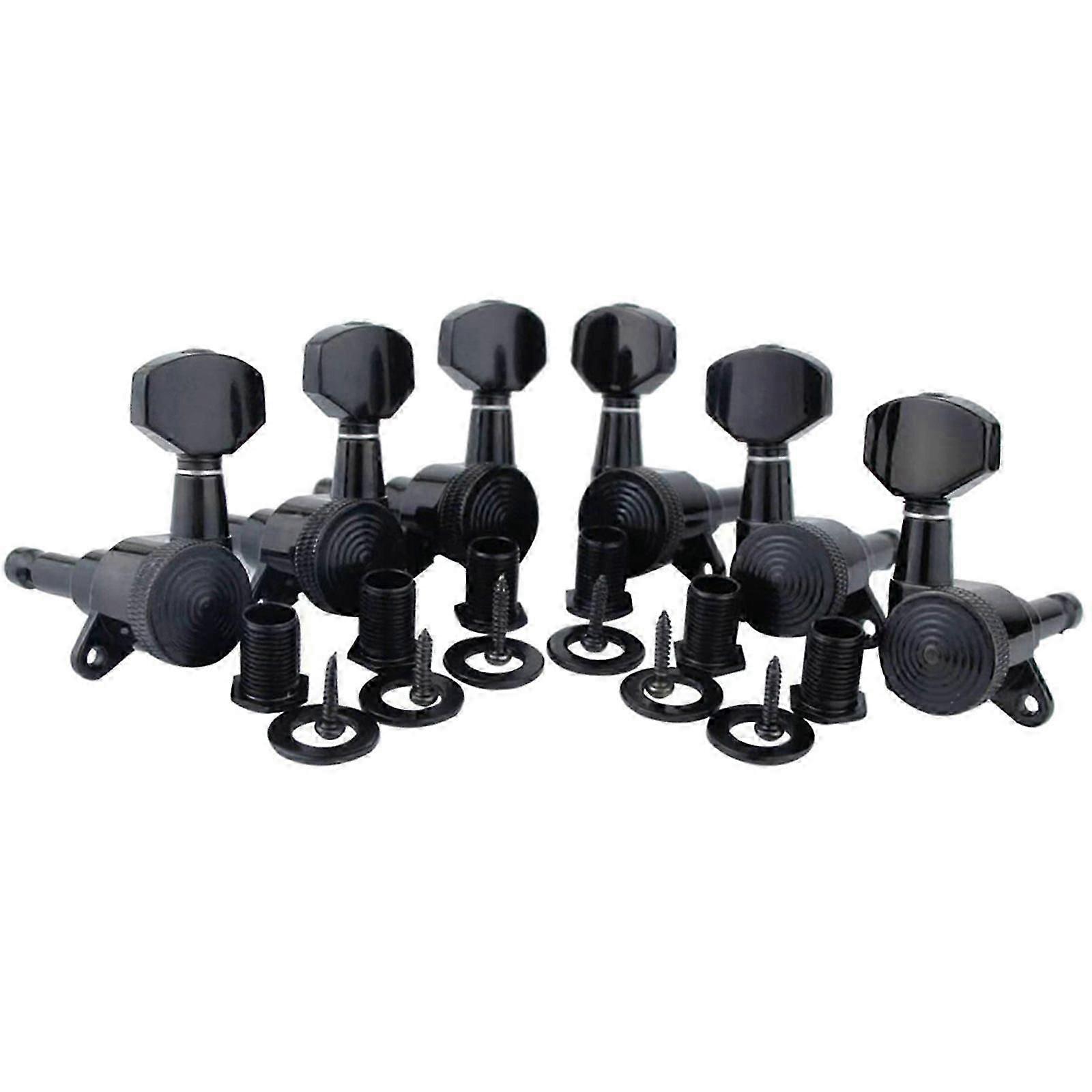 6x Threaded Bushings Set with Screws Right Left Inline Locking Tuning Keys Pegs