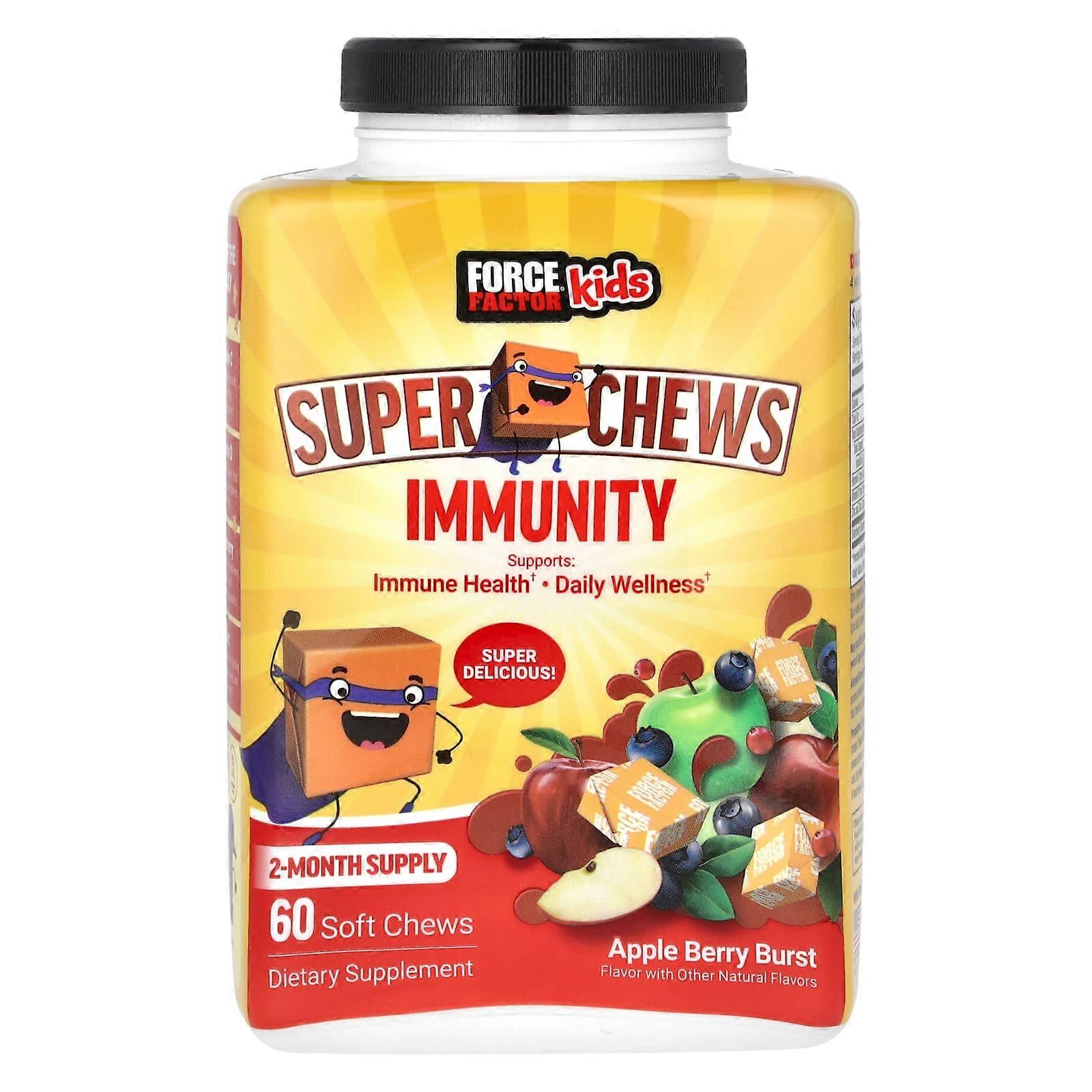Kids, Super Chews, Immunity, Apple Berry Burst, 60 Soft Chews
