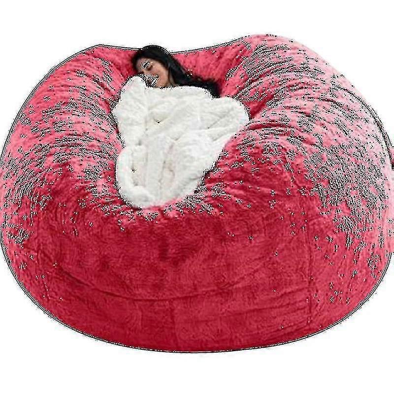 New & Soft Fluffy Fur Bean Bag Chair Cover, Portable Lazy Sofa Wrap Up Grade