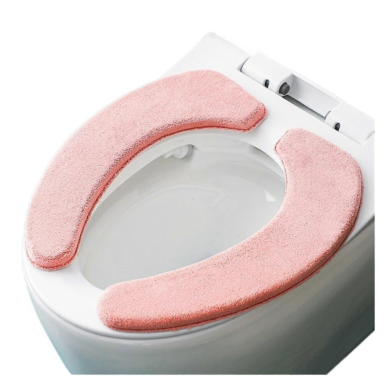 Toilet Cushion Memory Foam, Toilet Seat Cover, Plush Thickened Soft Warmer, Washable Pink