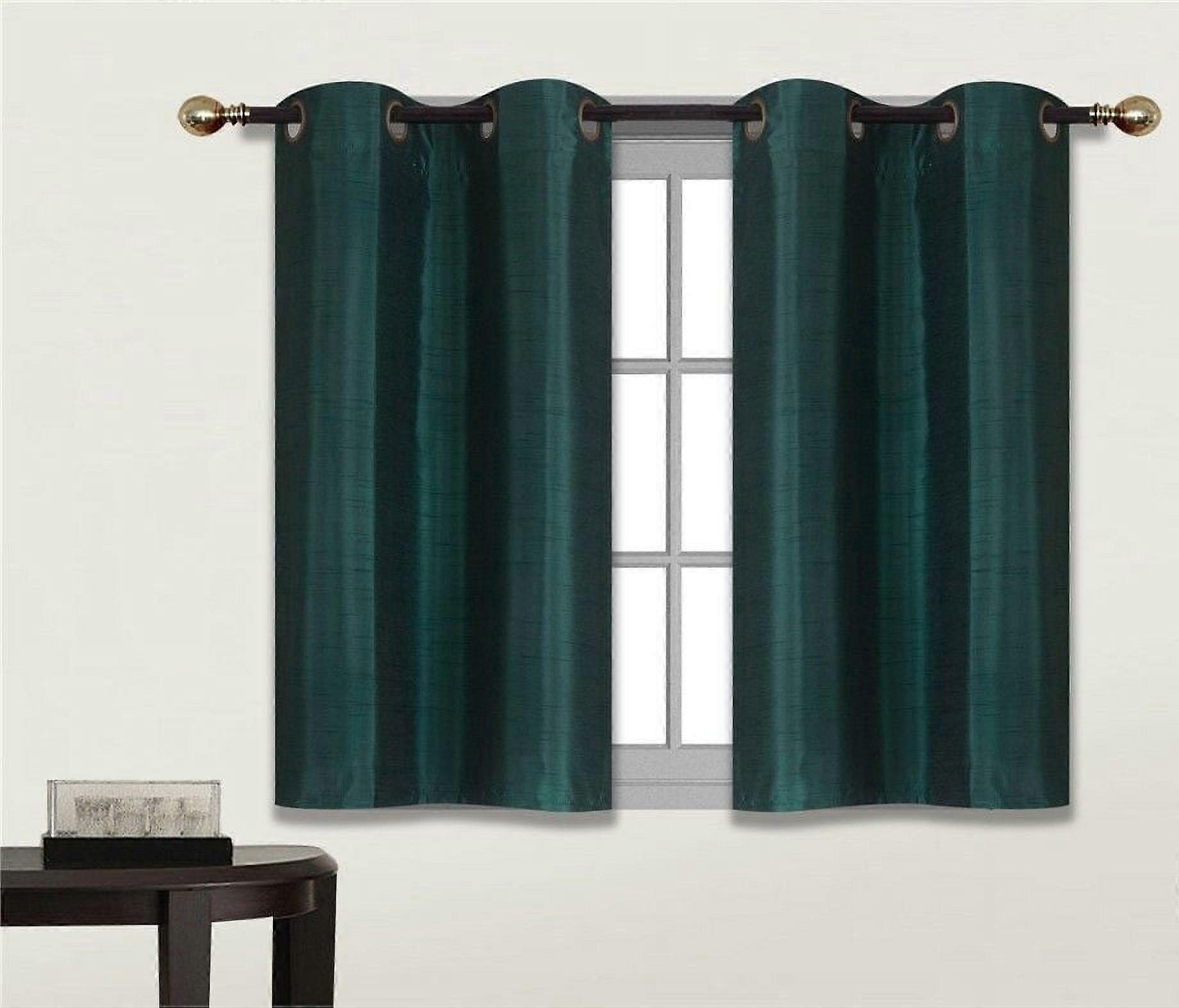 KITCHEN WINDOW TIER SMALL WINDOW CURTAIN 2PC SOLID PANELS 30"X36" EACH (ELIO)