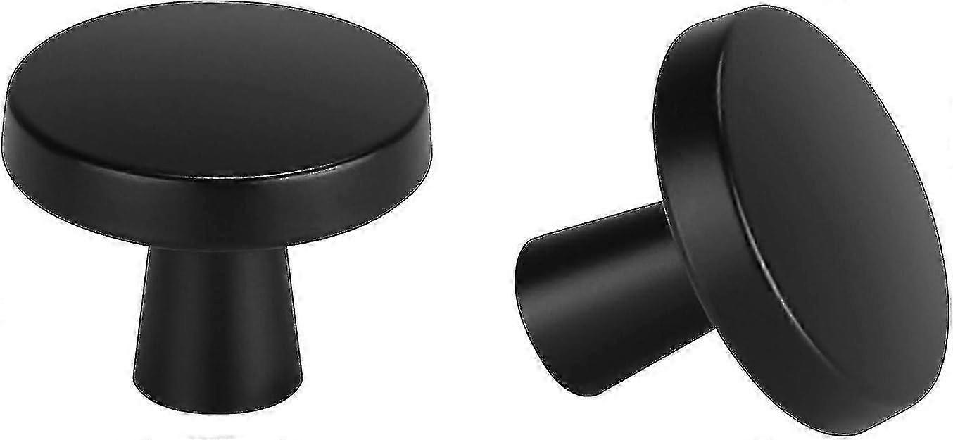 Mushroom Door Knobs, Black 2 Pack Round Stainless Steel Cabinet Drawer Kitchen Cupboard Knobs