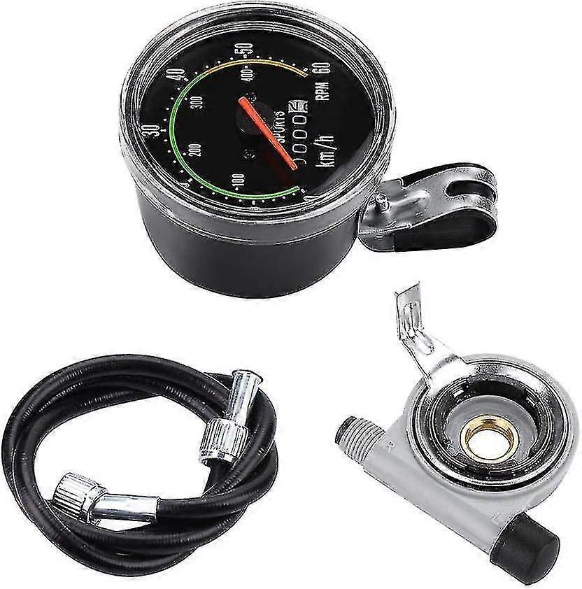 Mechanical Bike Computer Bike Speedometer Red Pointer 0-60km/h Bike Odometer