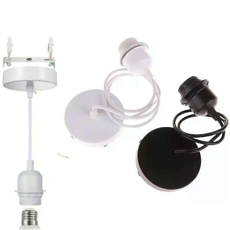 1 Set Nordic Half Teeth Lampshade Base Vintage E27 Hanging Lamp Holders With 08/1/12/15M Cable Ceiling Lamp Holder Socket