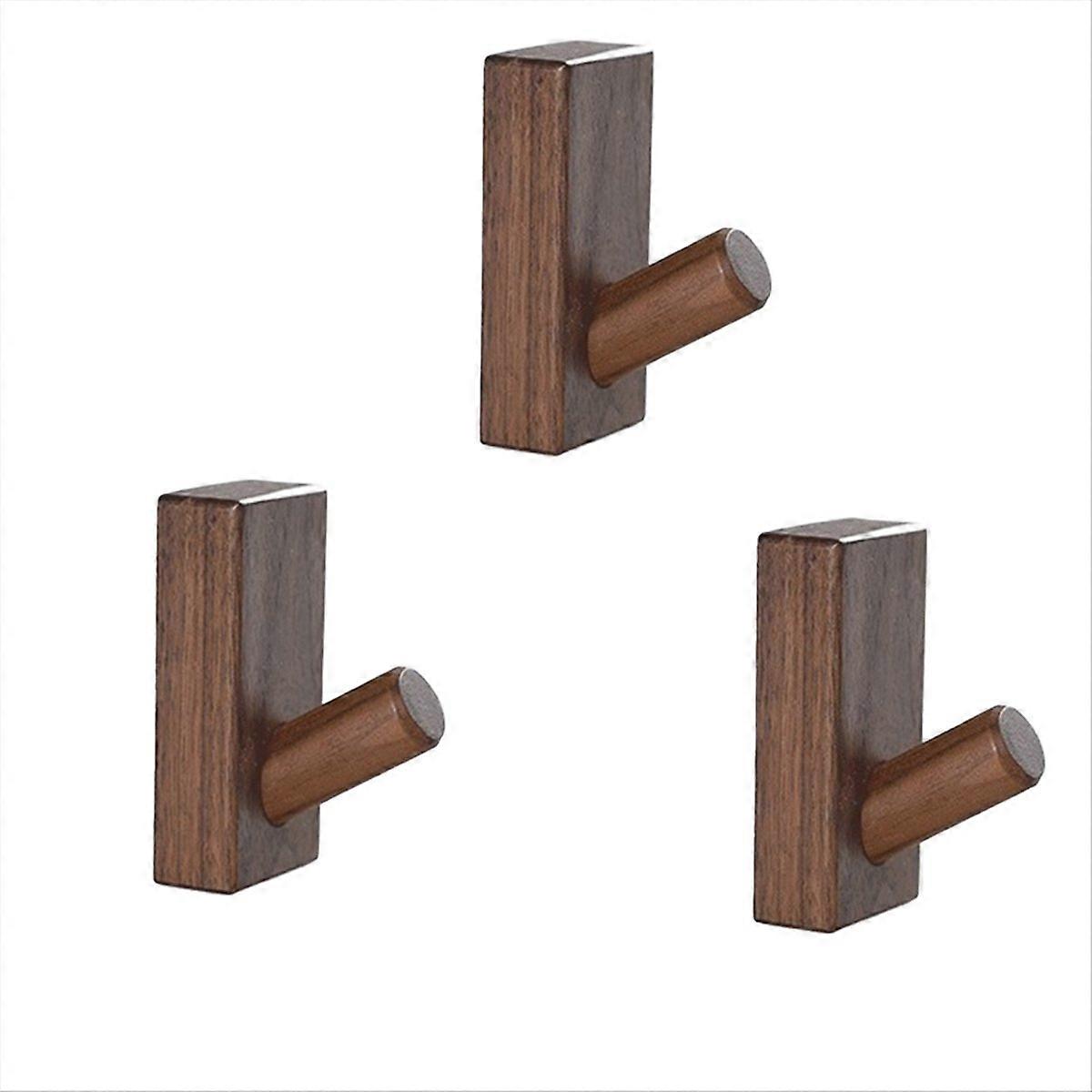 Simple Solid Wood Hooks Clothes Hangers Bathroom Wall Hooks B