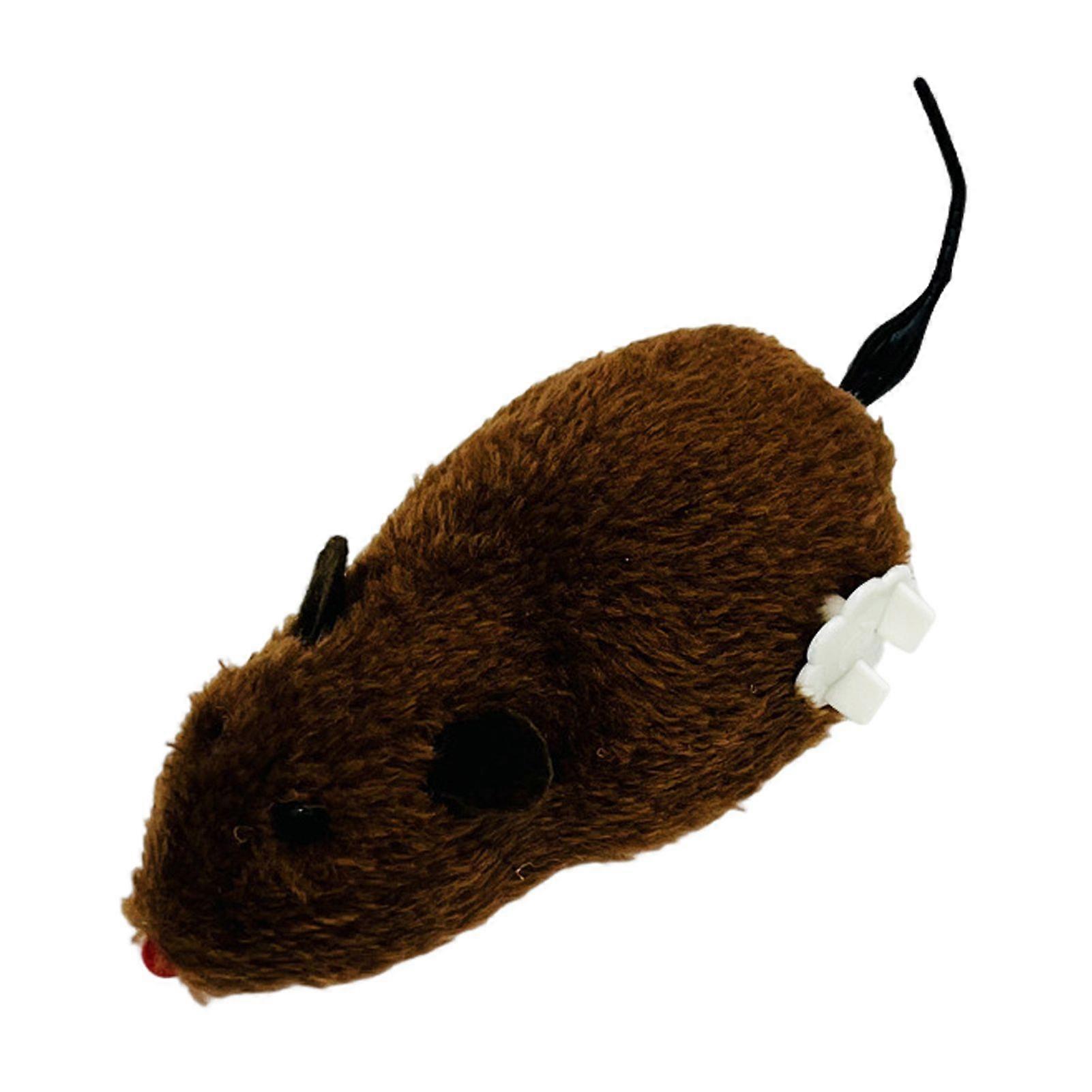 Wind-Up Mouse Cat Toy Realistic Furry Mouse Interactive Pet Toy Funny Moving Mouse for Chasing And Pouncing Play Stimulates Indoor Cats Hunting Instin