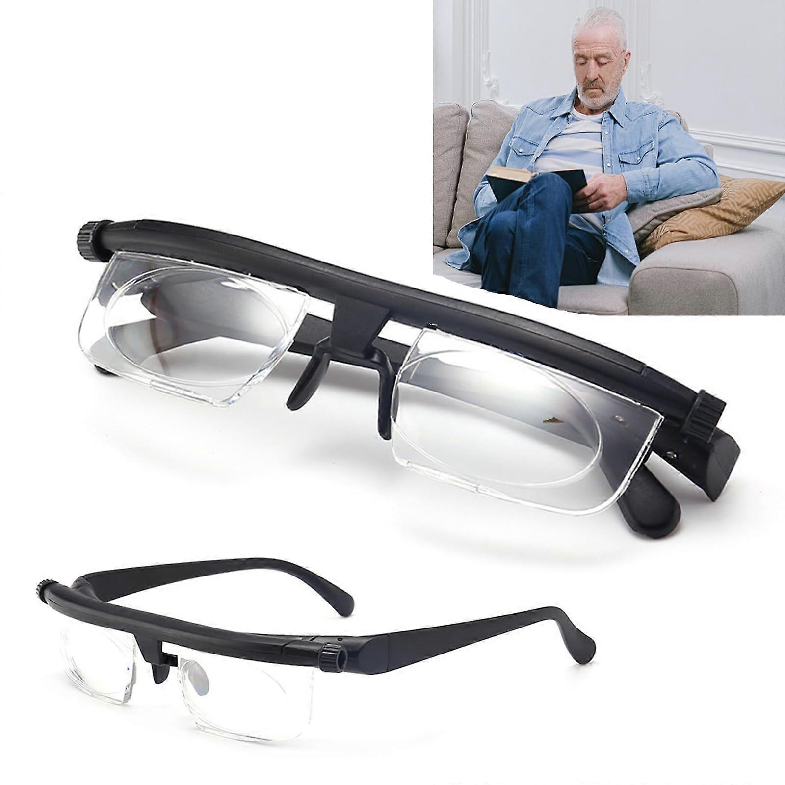 Adjustable Reading Glasses Classic Black Frame, Classic Style, Adjustable Temples