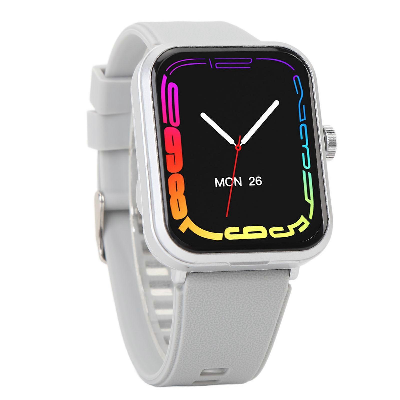 Smartwatch with Earbuds Bluetooth 1.85 Inch Touch Color Screen MP3 Player IP67 Water Resistant Health Fitness Watch for Android Silver 