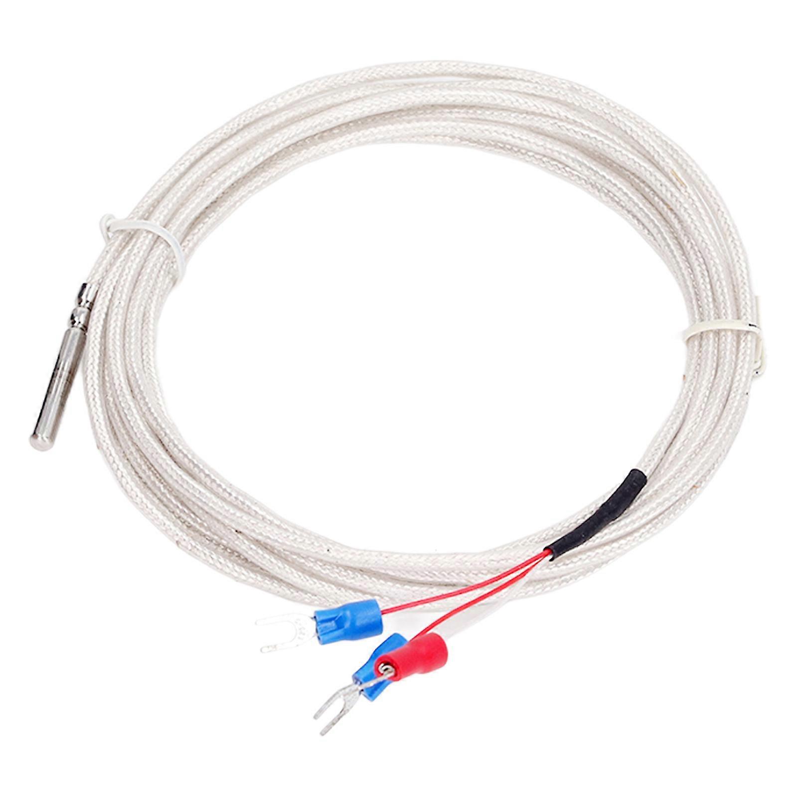 Pt100 Temperature Sensor Probe Waterproof 3 Wire Thermistor Probe K Type Thermocouple for Constant Temperature Controller 3m 