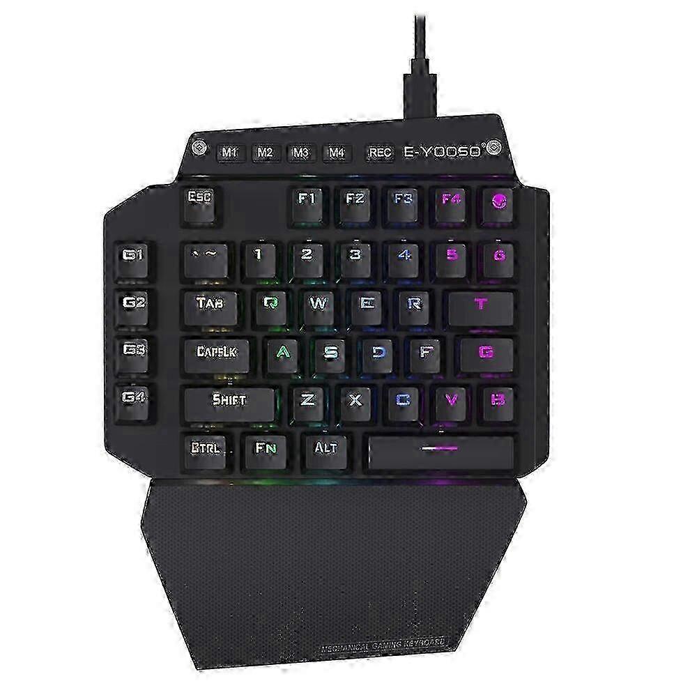 44 Keys USB Wired Left Hand Keyboard Single Hand Keyboard Mechanical Keypad Game Keyboard for Mobile Tablet Laptop PUBG Game LOL miao4